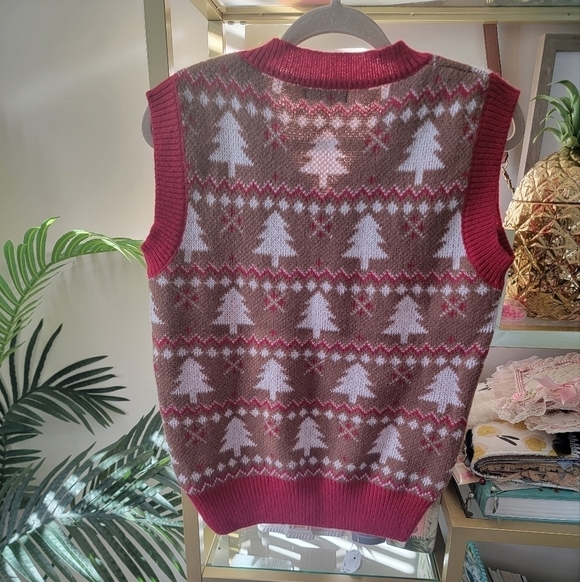 π NWOT Ugly Christmas V-Neck Knit Sweater Vest - Women's Size Large π - Picture 4 of 7